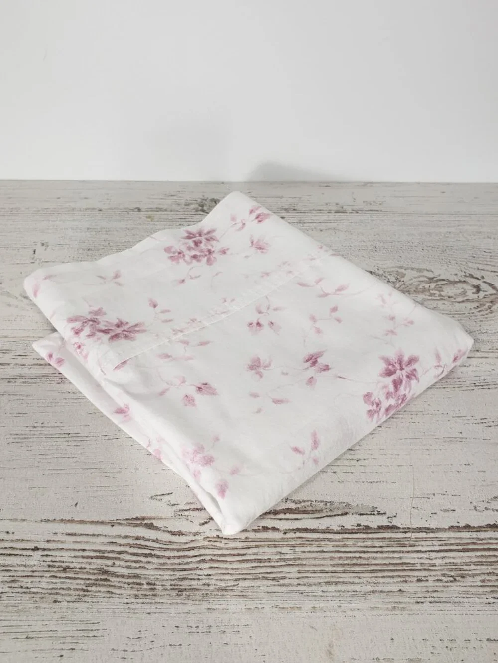 Laura Ashley  White & Pink Floral Cotton Standard Pillow Case  Cottagecore